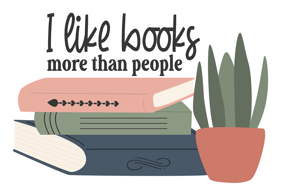 I Like Books More Than People Sticker