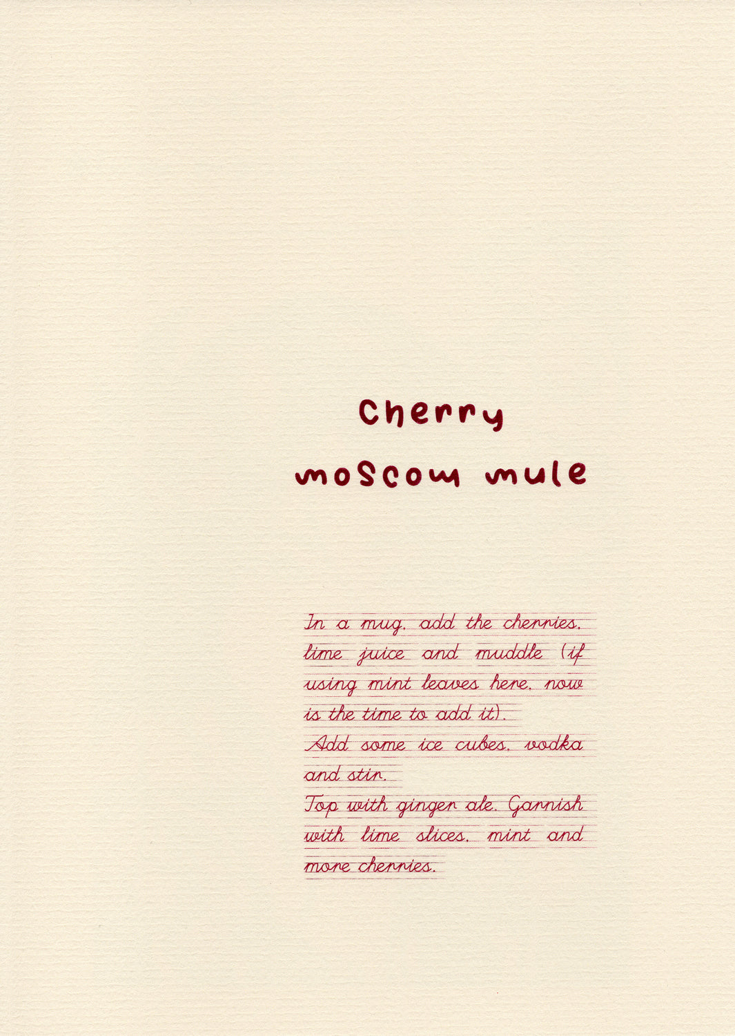 Cherry Moscow Mule Art Print