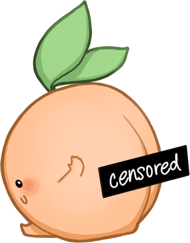 Censored Peach Sticker