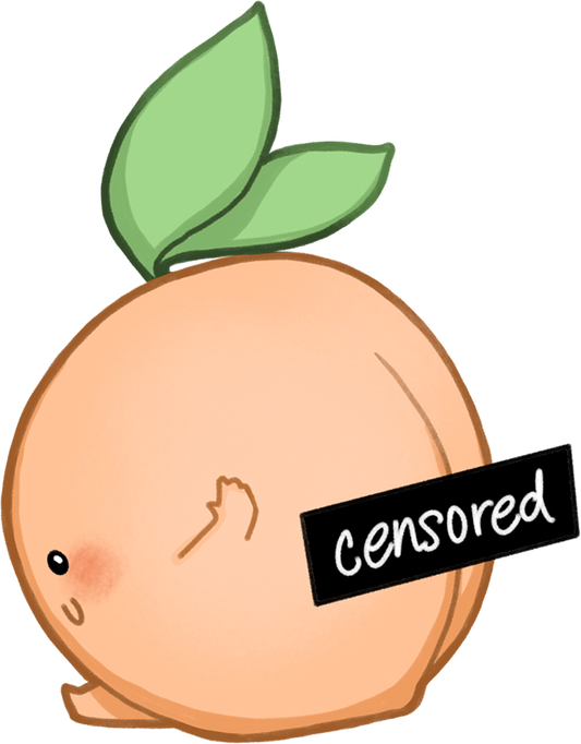 Censored Peach Sticker