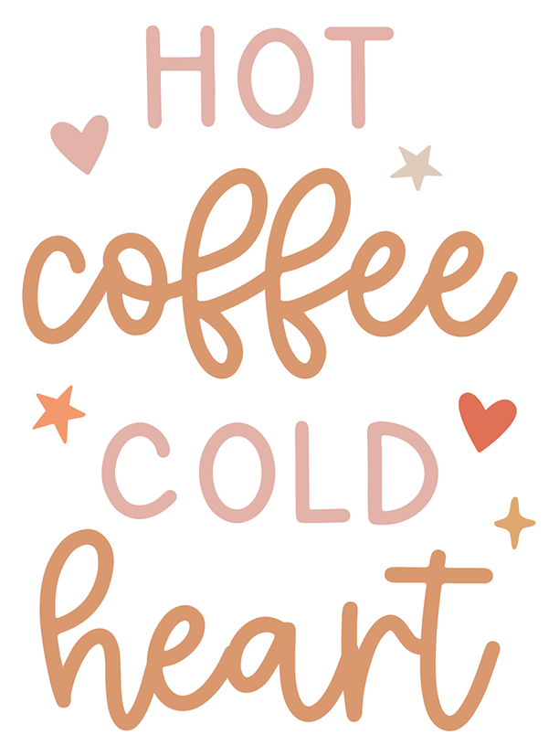 Hot Coffee Cold Heart Sticker