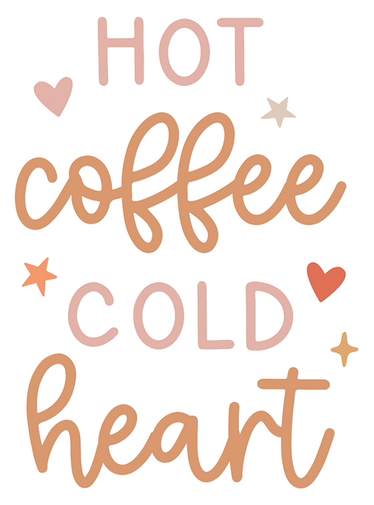 Hot Coffee Cold Heart Sticker