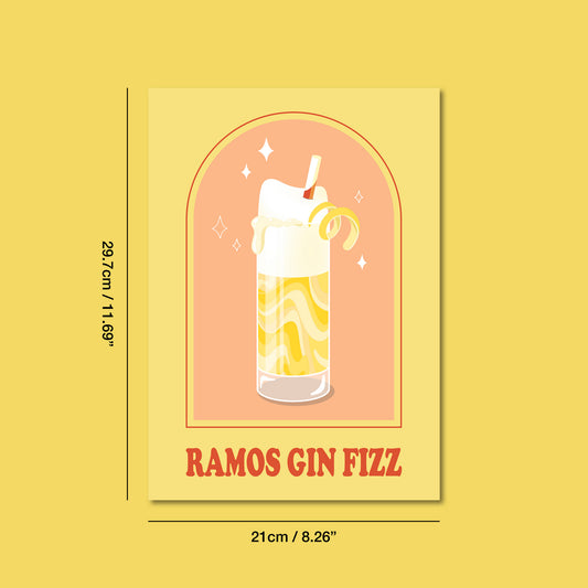 Ramos Gin Fizz Cocktail Print