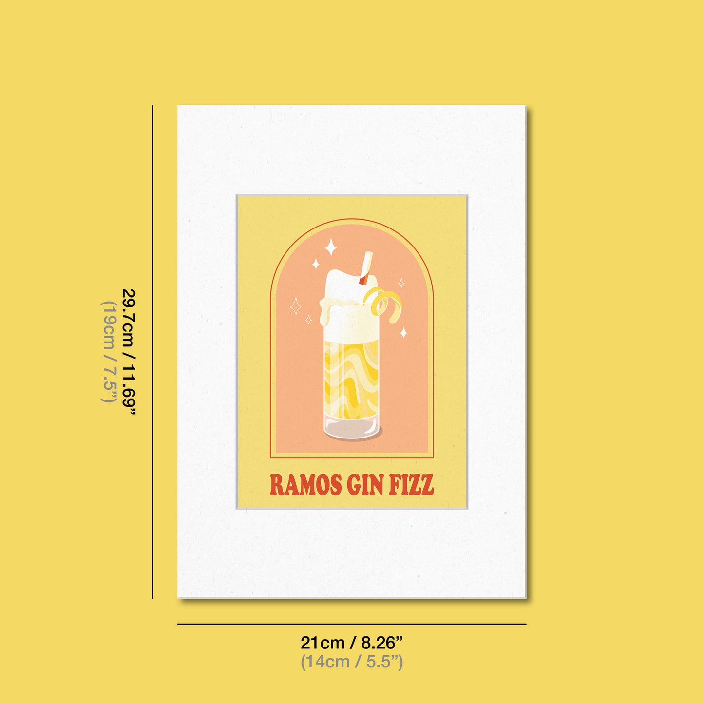 Ramos Gin Fizz Cocktail Print