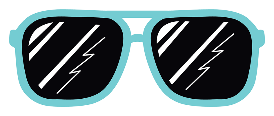 Glasses (Blue) Sticker