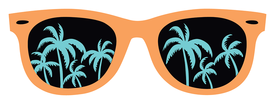 Glasses (Orange) Sticker