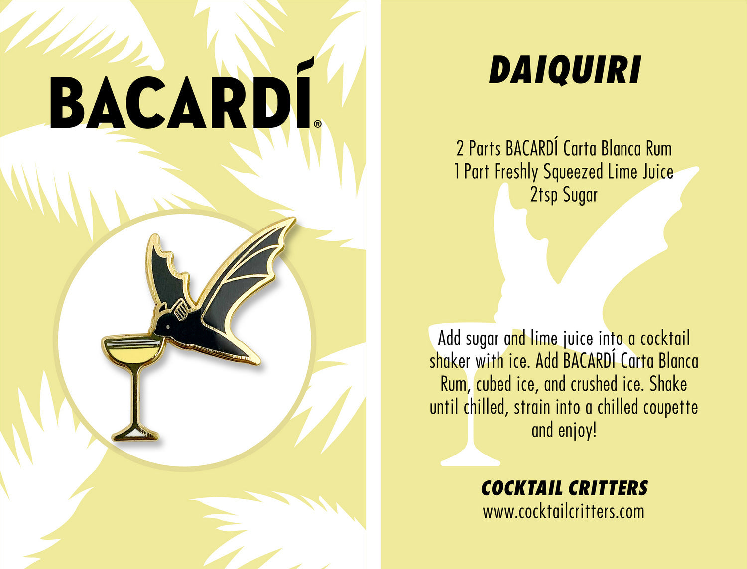 Bacardi Daiquiri Cocktail Enamel Pin by Cocktail Critters