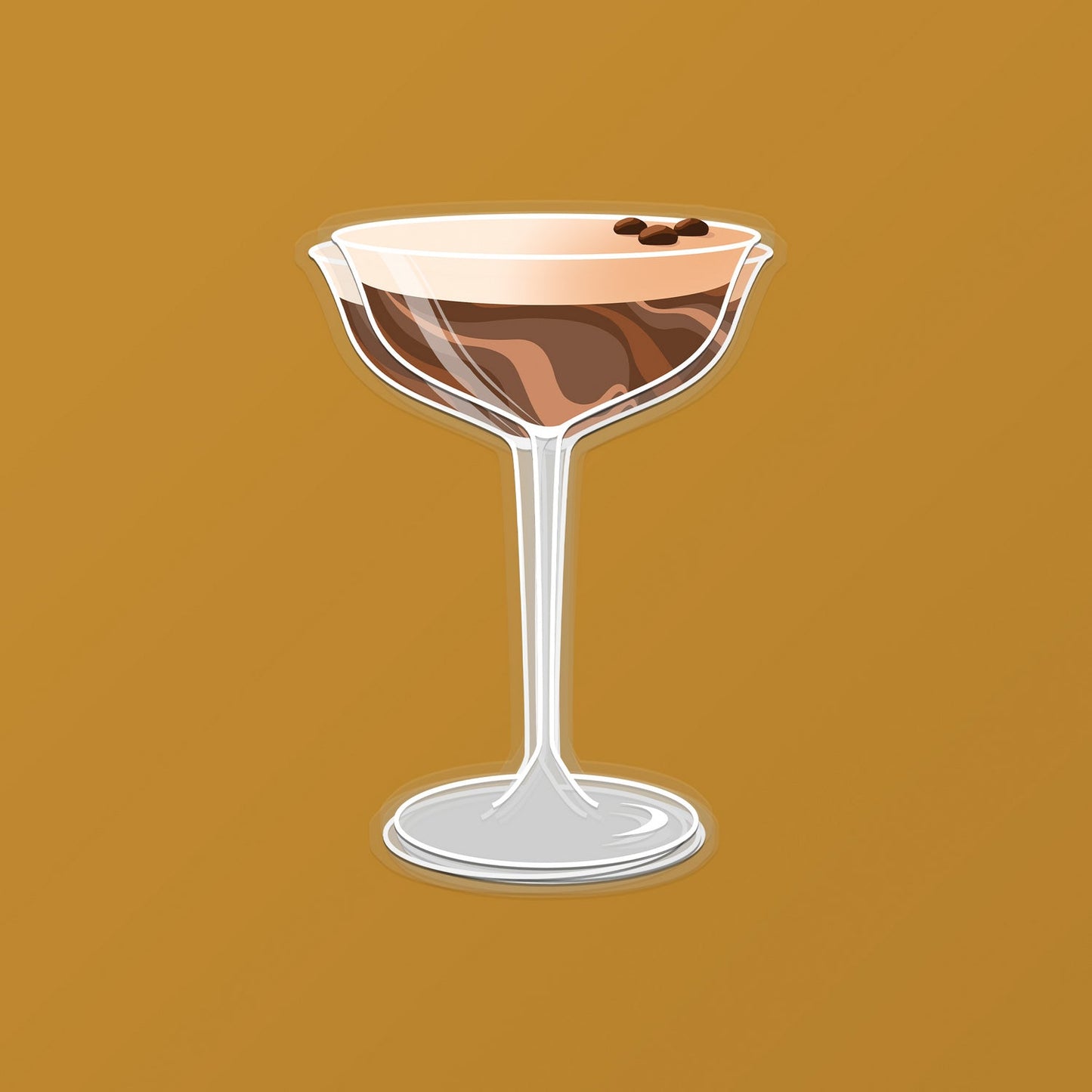 Espresso Martini Cocktail Sticker by Cocktail Critters