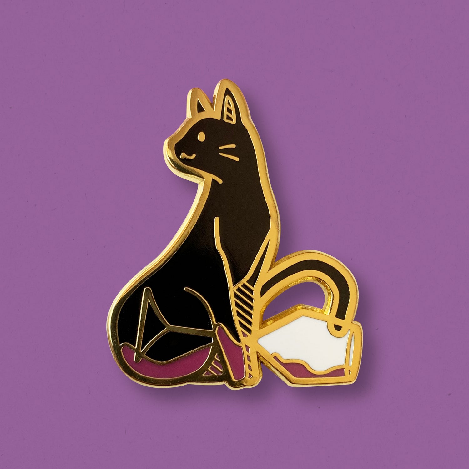 Cat and Merlot Wine Hard Enamel Pin by Cocktail Critters