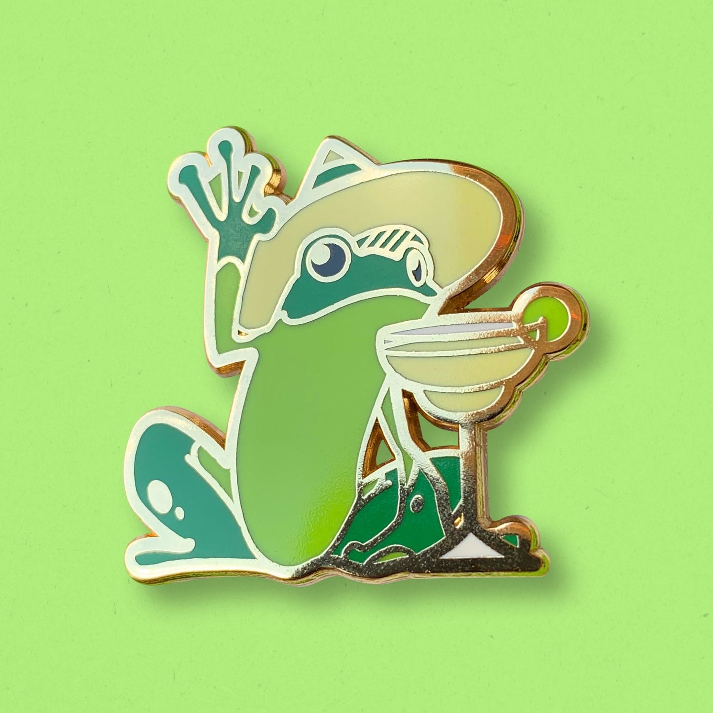 Frog and Margarita Cocktail Hard Enamel Pin by Cocktail Critters