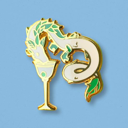 Dragon & Martini Cocktail Hard Enamel Pin by Cocktail Critters