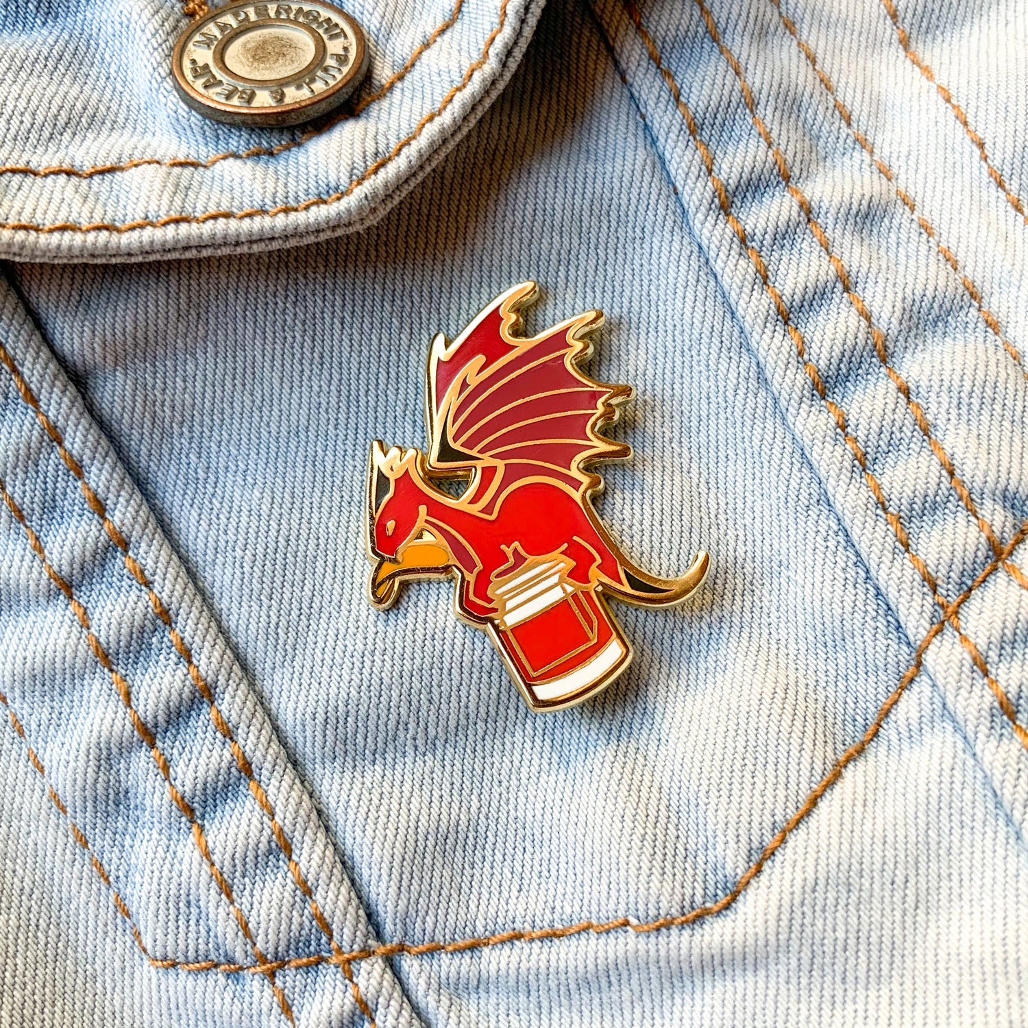 Dragon & Negroni Cocktail Hard Enamel Pin by Cocktail Critters