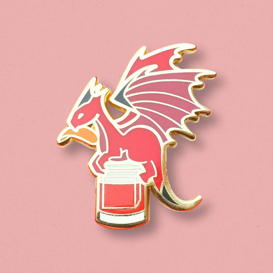 Dragon & Negroni Cocktail Hard Enamel Pin by Cocktail Critters