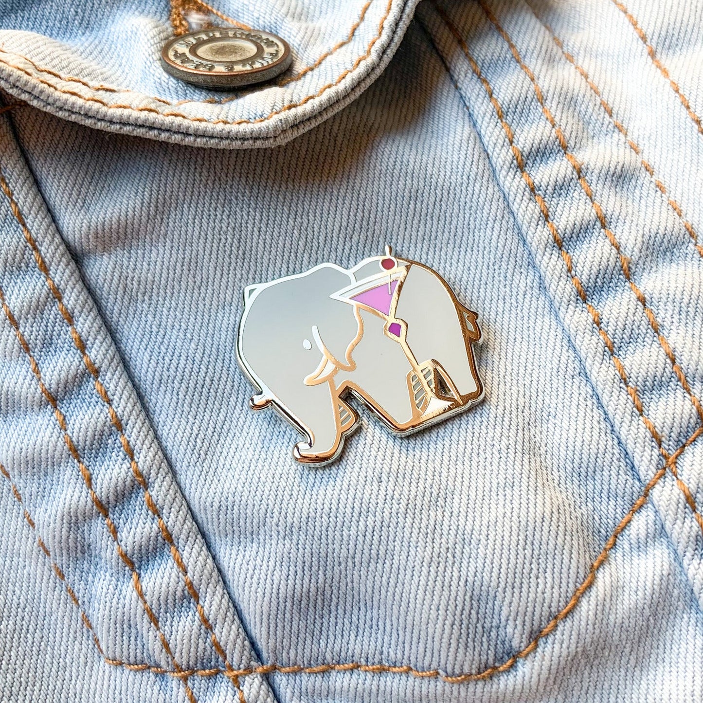 Elephant & Aviation Cocktail Hard Enamel Pin by Cocktail Critters