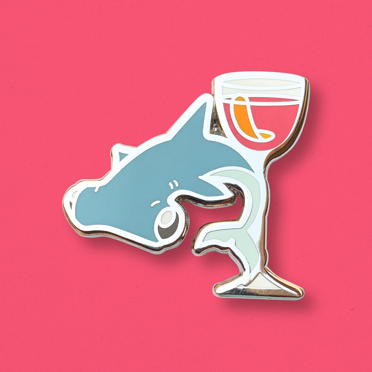 Hammerhead Shark & Bitter Hard Enamel Pin by Cocktail Critters