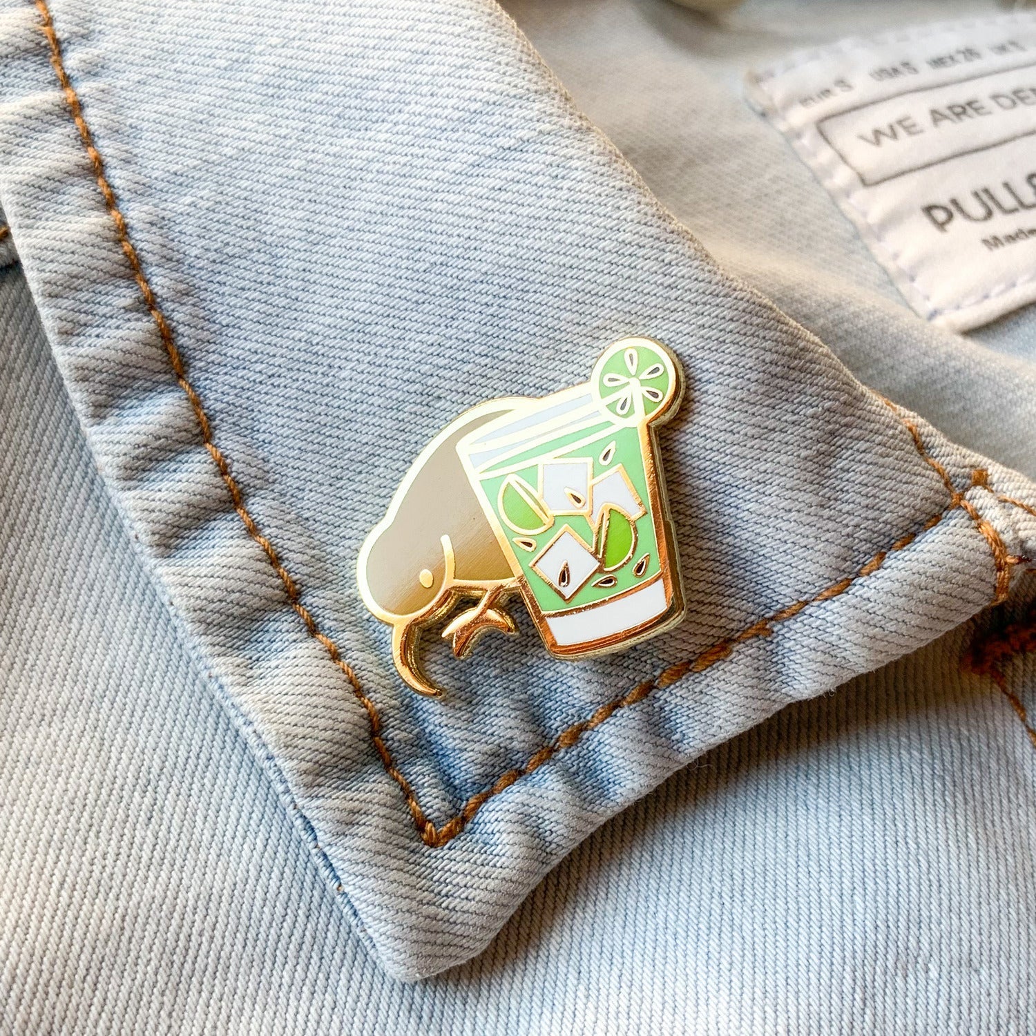 Kiwi & Kiwi Caiprioska Cocktail Hard Enamel Pin by Cocktail Critters