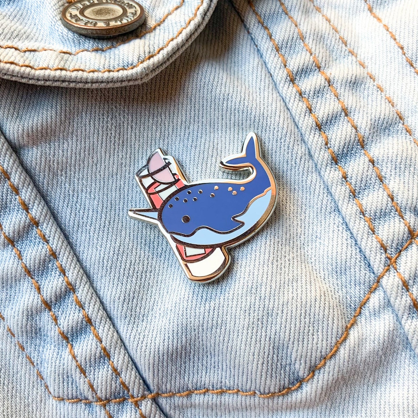 Narwhal & Paloma Cocktail Hard Enamel Pin by Cocktail Critters