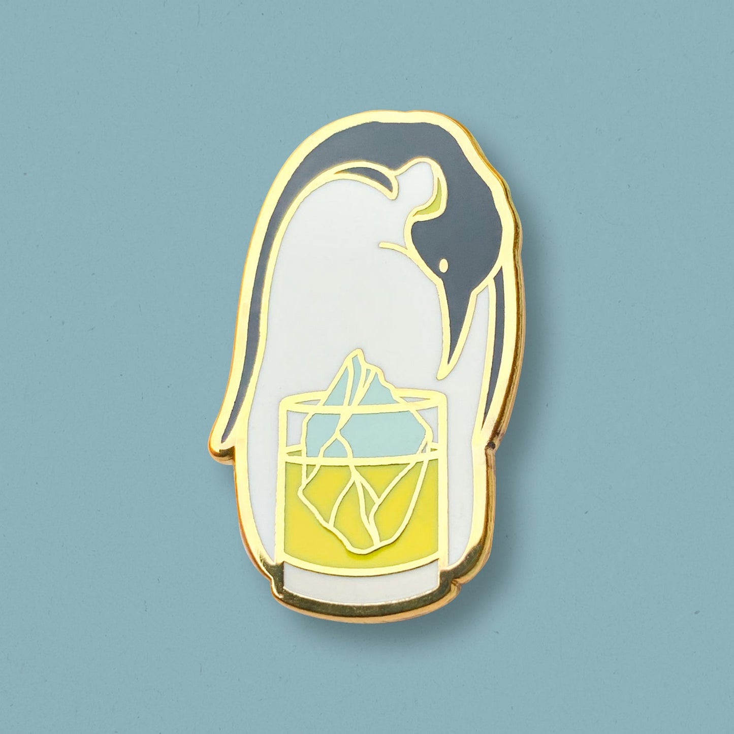 Penguin & Whisky Sour Cocktail Hard Enamel Pin by Cocktail Critters