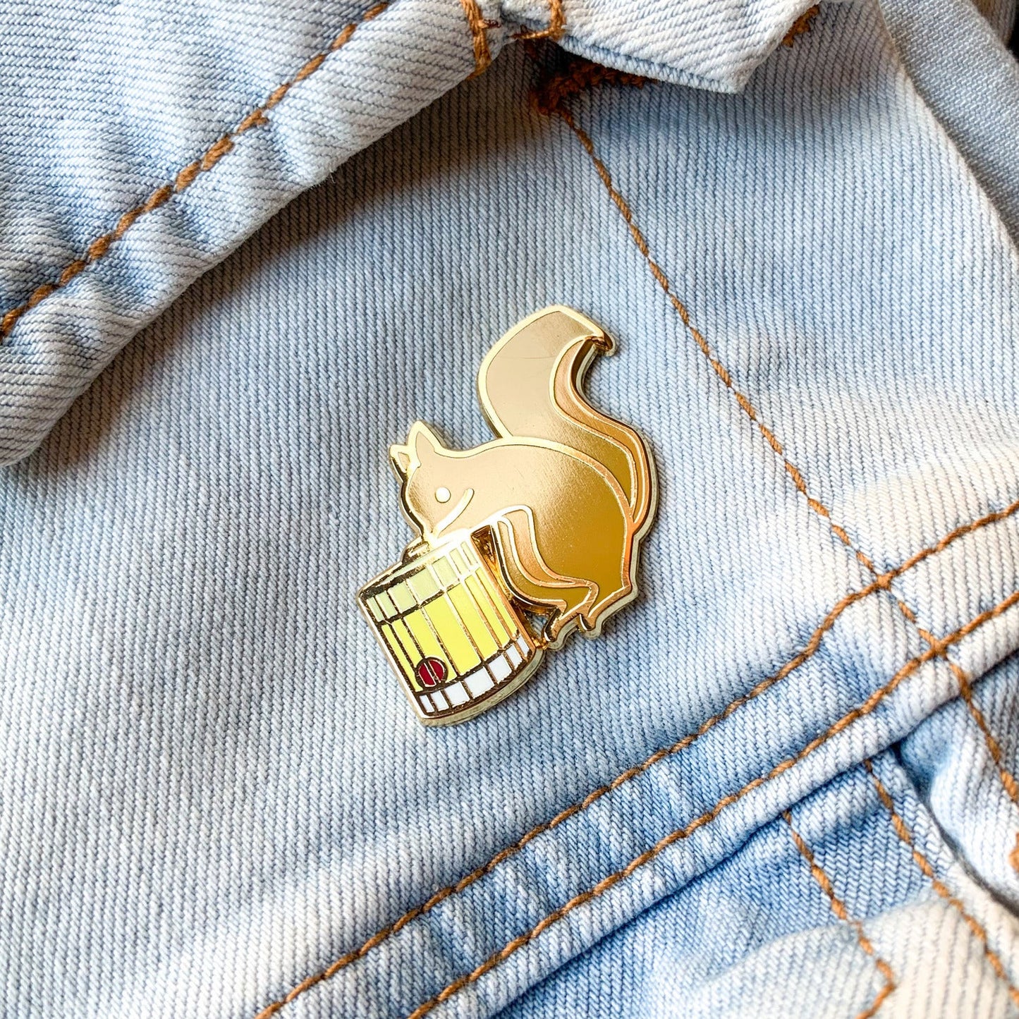 Squirrel & Amaretto Sour Cocktail Hard Enamel Pin by Cocktail Critters