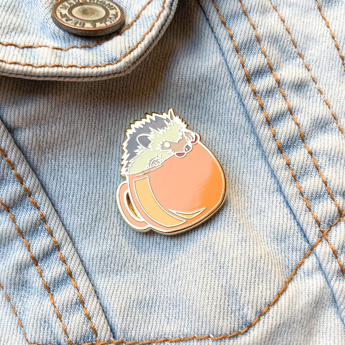 Hedgehog & Pomegranate Punch Cocktail Hard Enamel Pin by Cocktail Critters