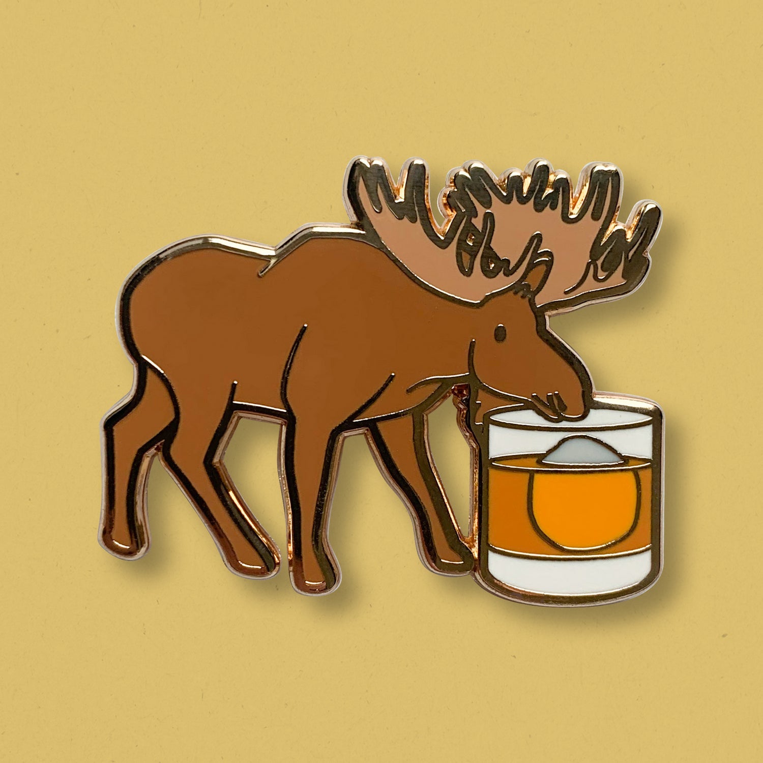 Canadian Moose & Rye Whiskey Hard Enamel Pin by Cocktail Critters