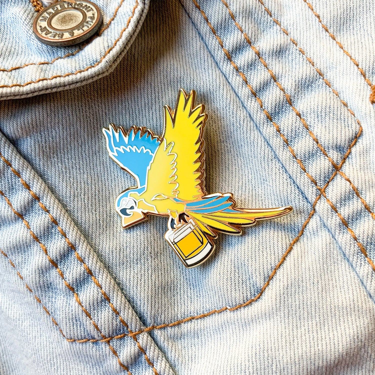 Parrot & Gin n' Juice Cocktail Hard Enamel Pin by Cocktail Critters