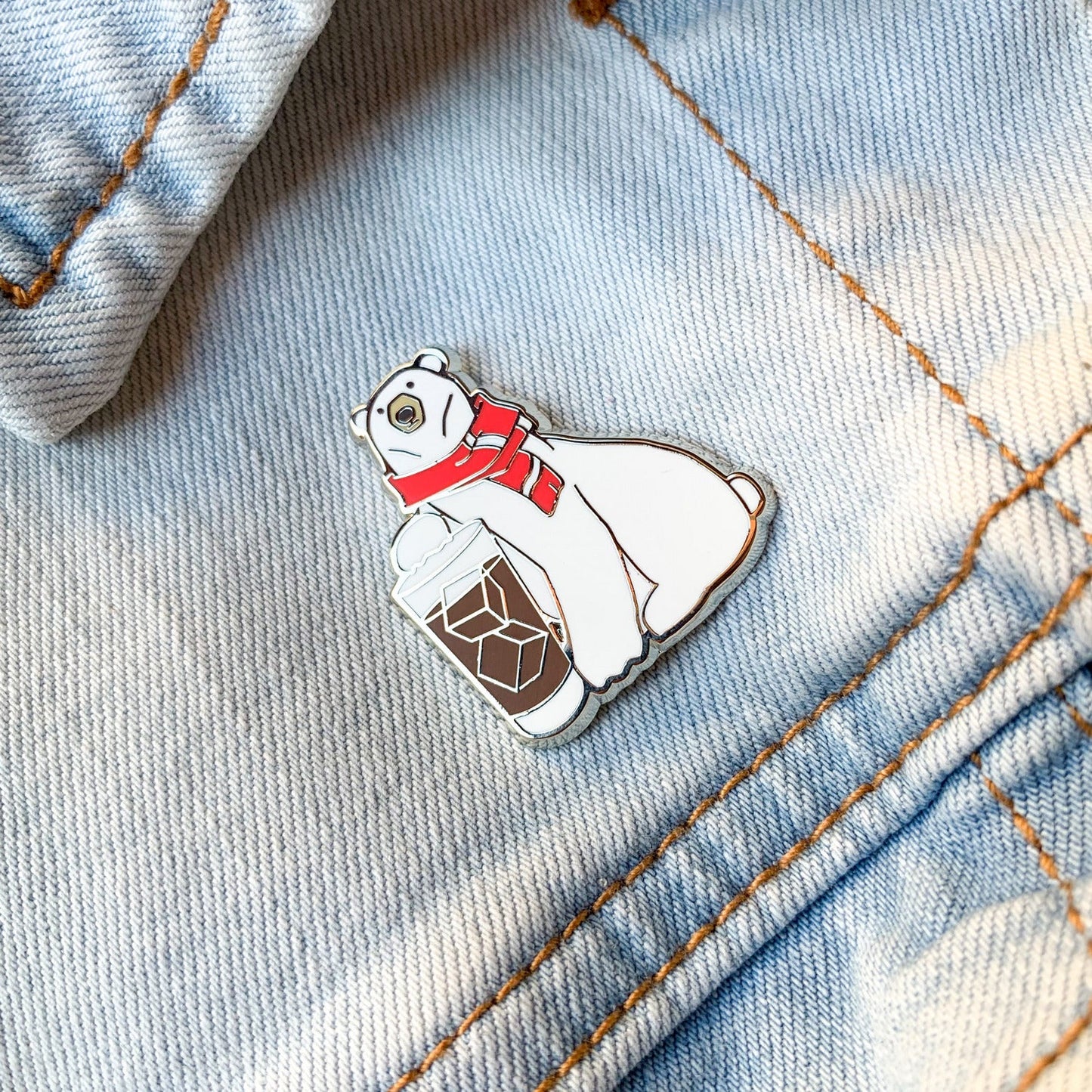 Polar Bear & Jack Coke Cocktail Enamel Pin by Cocktail Critters