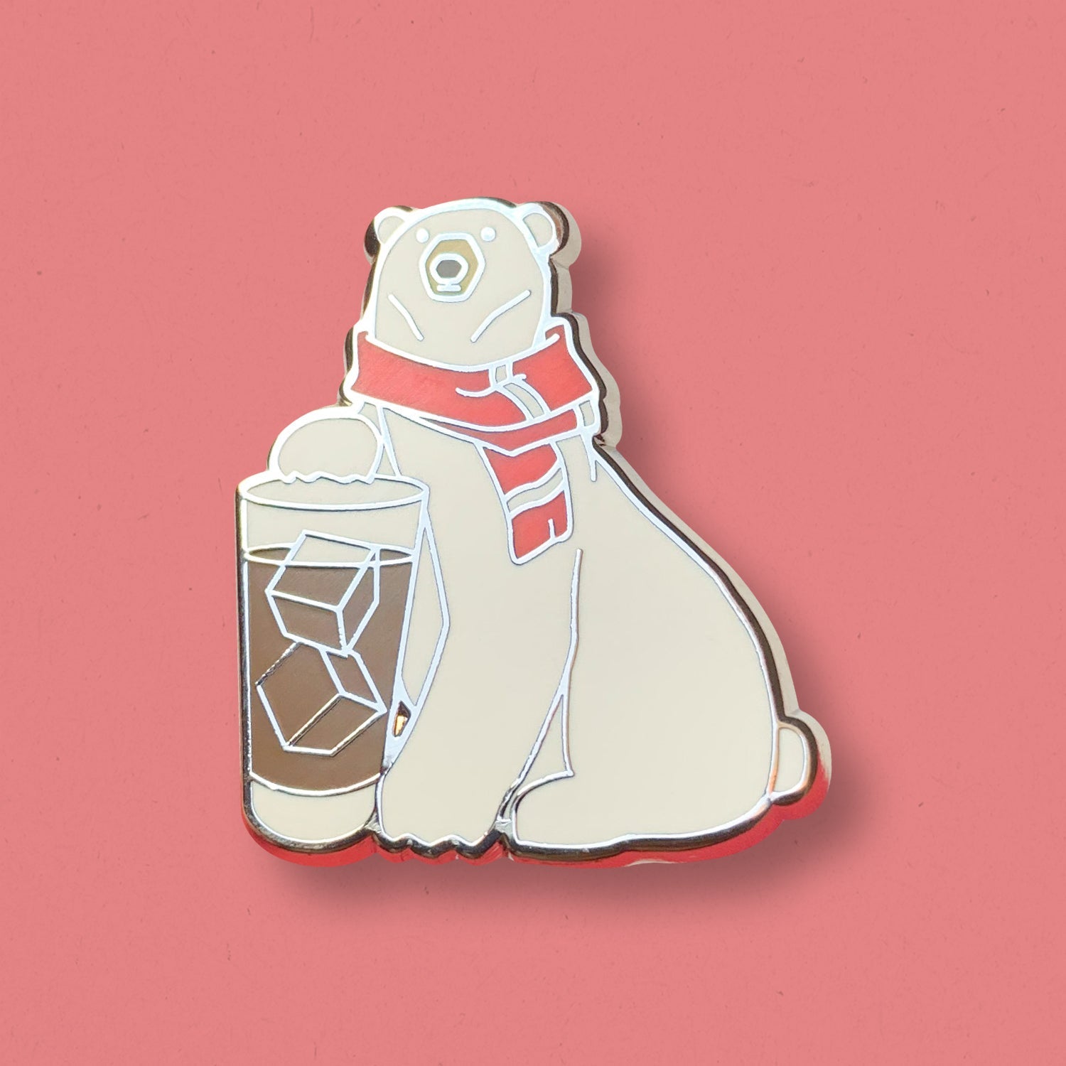 Polar Bear & Jack Coke Cocktail Enamel Pin by Cocktail Critters