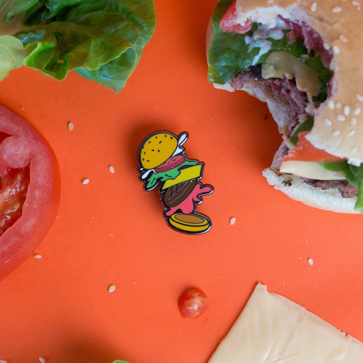 Hamburger Food Frenzy Enamel Pin by Really Good Pins