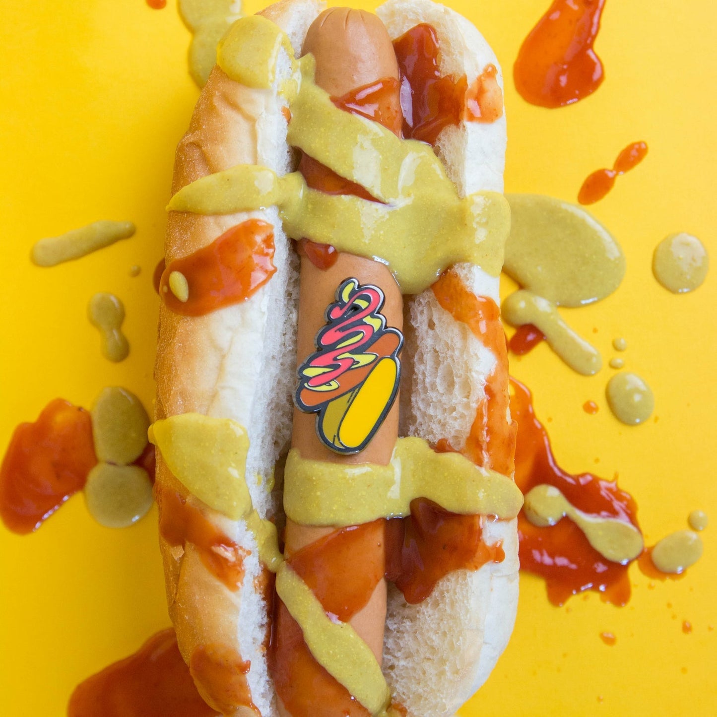 Hot Dog Food Frenzy Enamel Pin by Really Good Pins