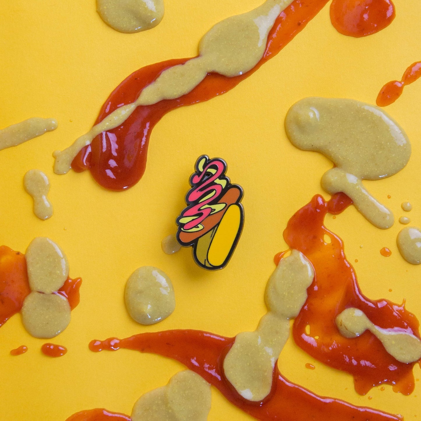 Hot Dog Food Frenzy Enamel Pin by Really Good Pins