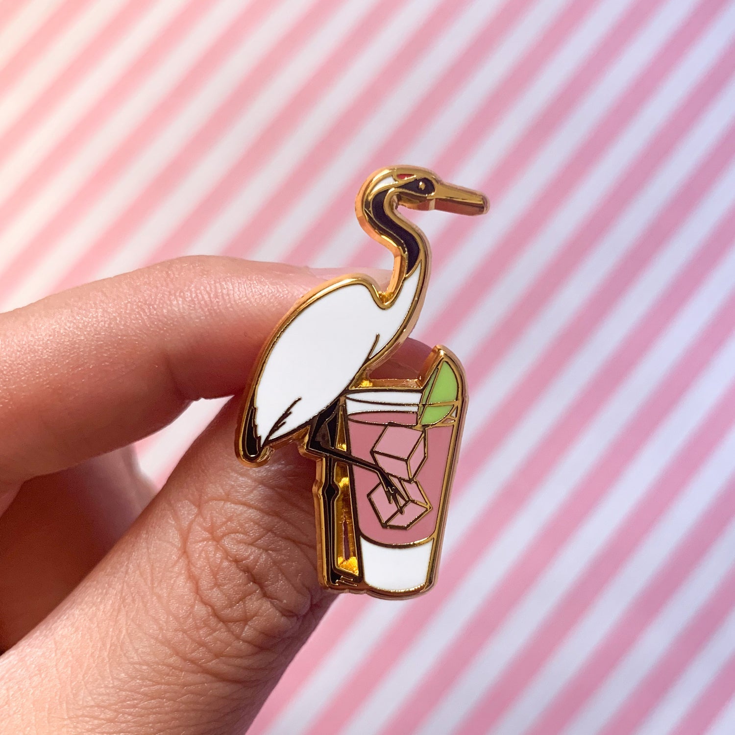 Crane & Vodka Cranberry Enamel Pin