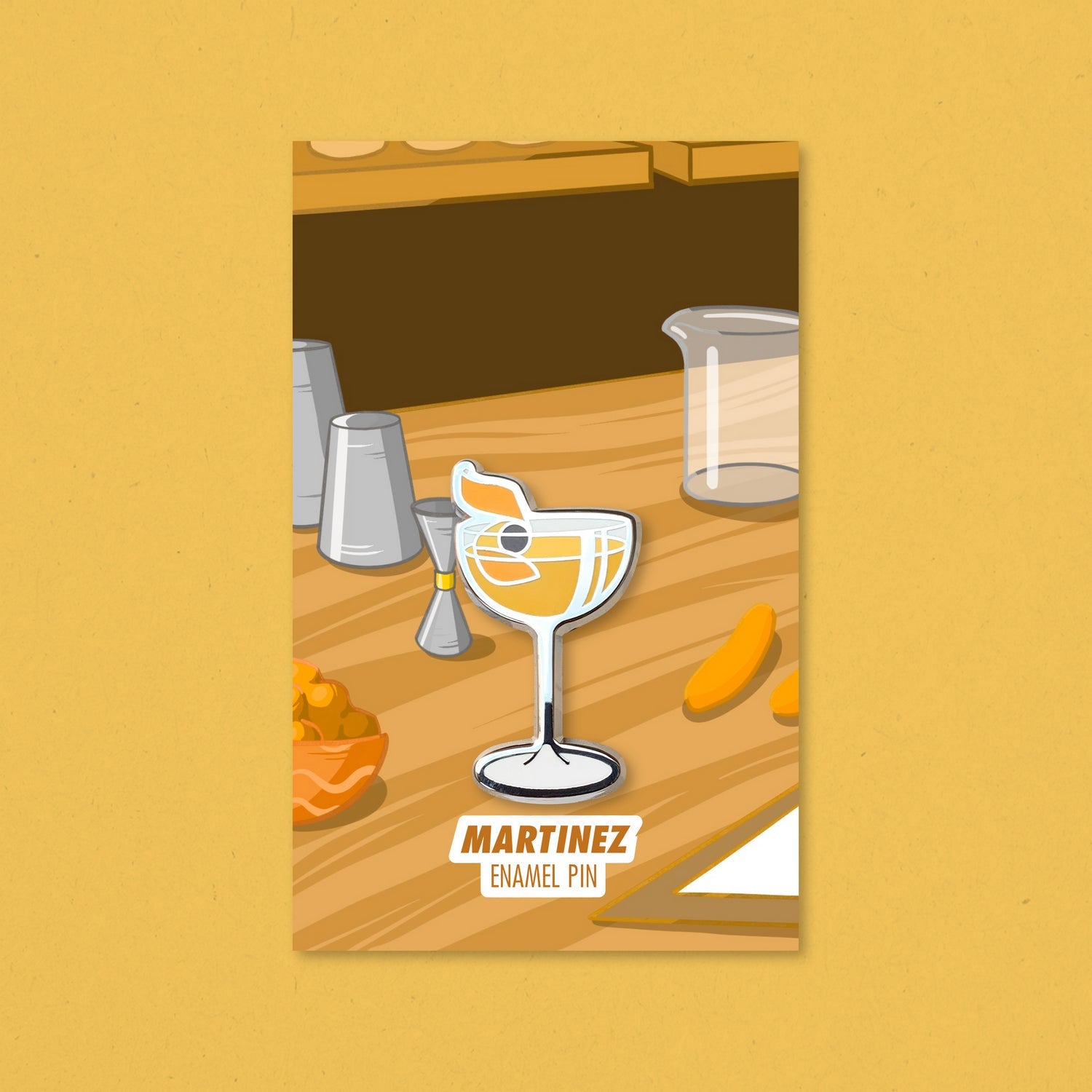 Martinez Cocktail Pin by Cocktail Critters