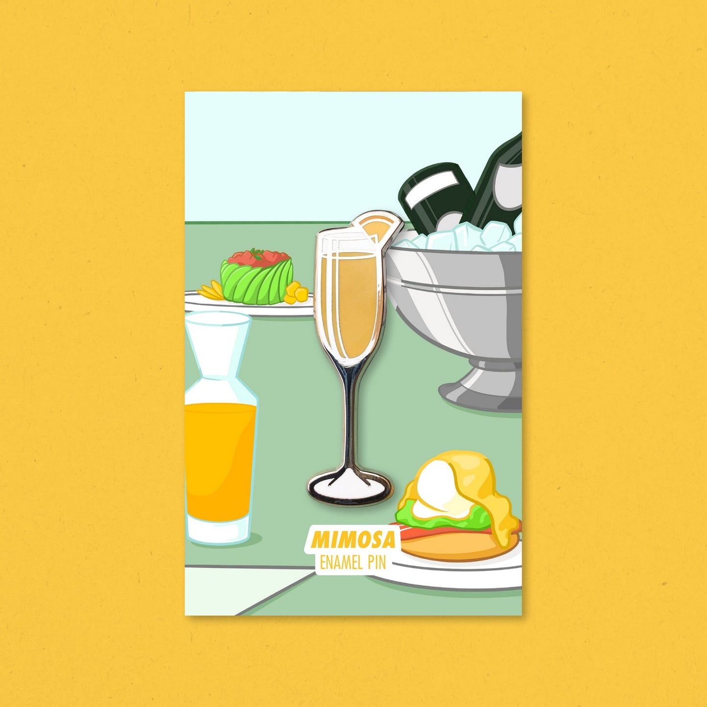 Mimosa Cocktail Pin by Cocktail Critters