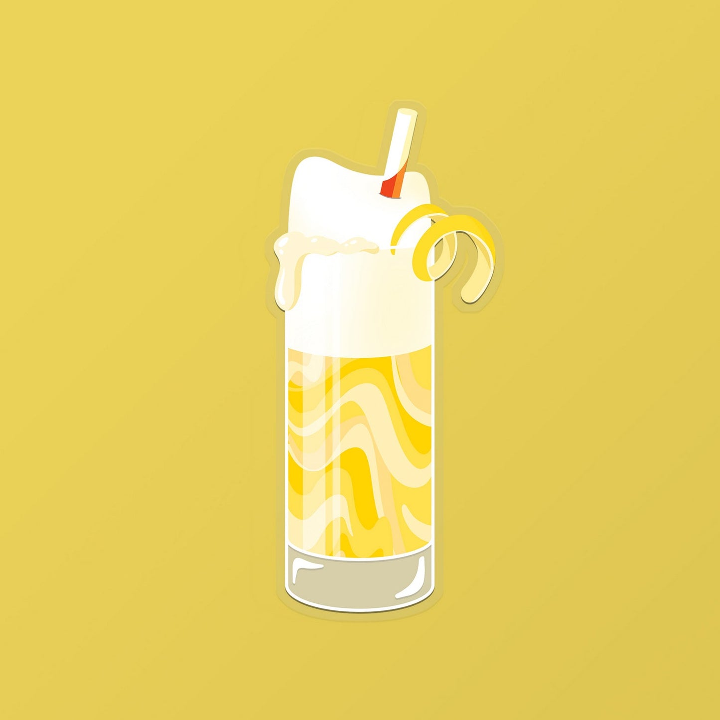 Ramos Gin Fizz Cocktail Sticker by Cocktail Critters