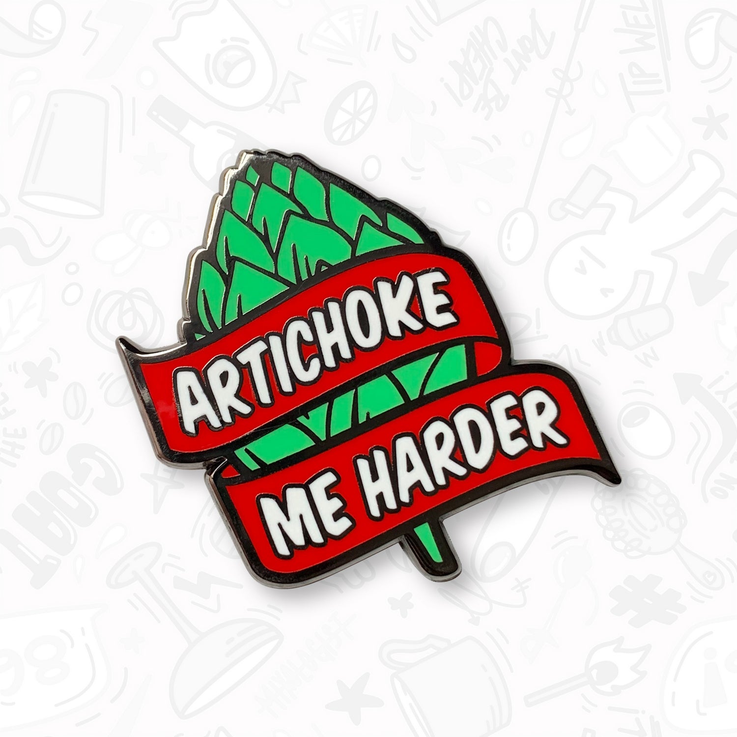 Artichoke Me Harder Bartender Pin by Broken Bartender