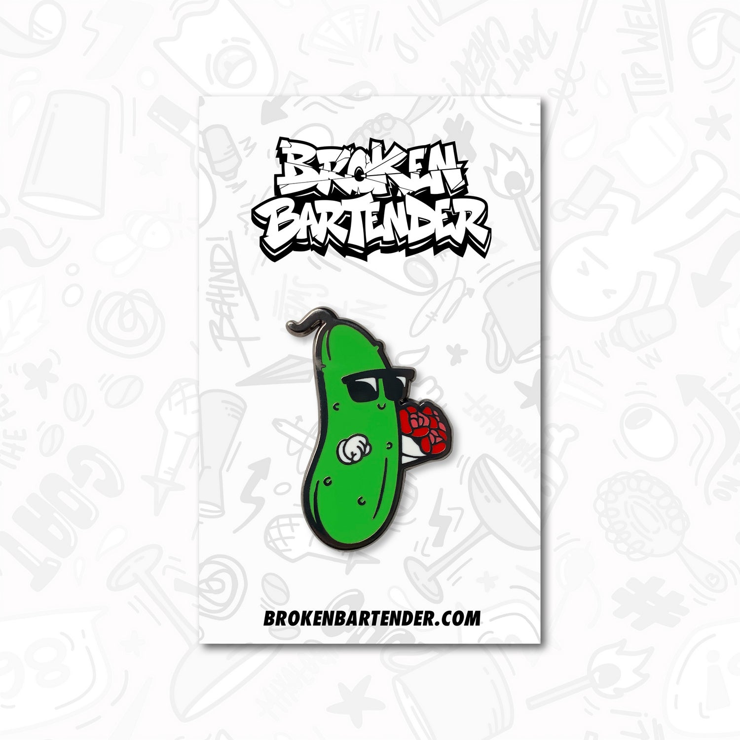 Cucumber & Roses Bartender Pin by Broken Bartender