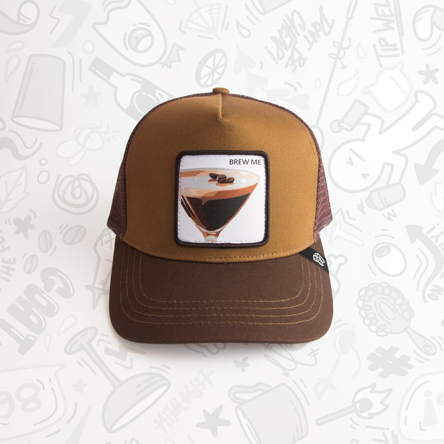 Brew Me Espresso Martini Hat Front View by Broken Bartender