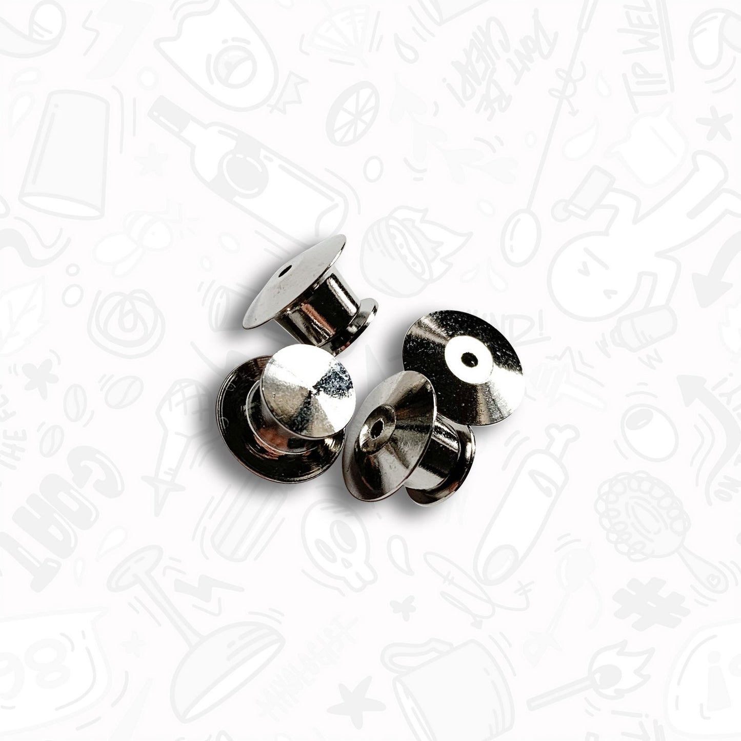 Silver Locking Pin Backs for Enamel Pins