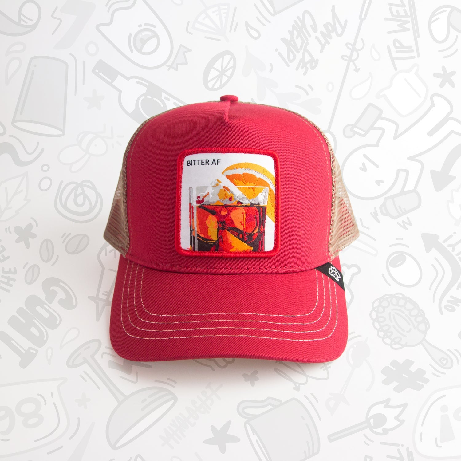 Bitter AF Negroni Hat Front View by Broken Bartender