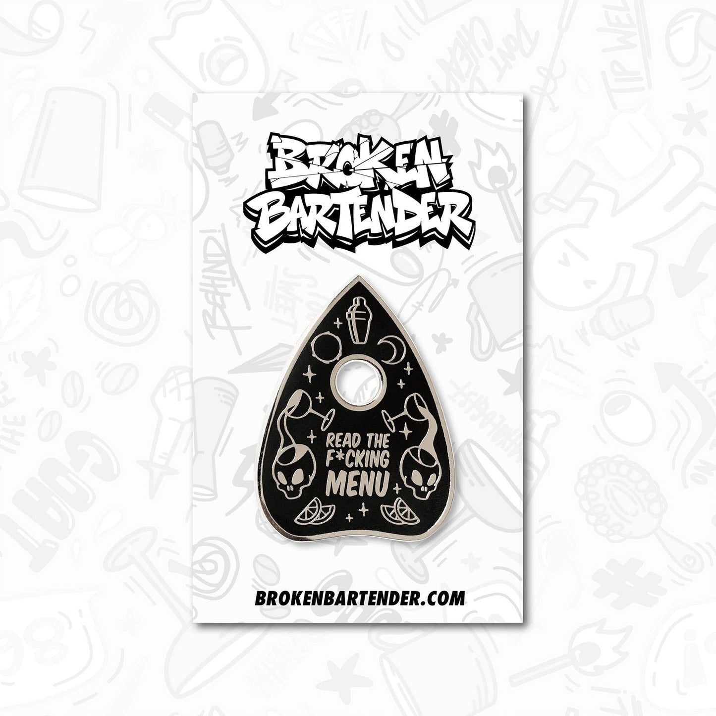 Read The F*cking Menu Bartender Pin by Broken Bartender