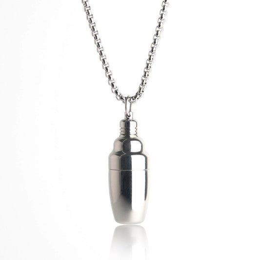 Smallest Cocktail Shaker Ever Necklace Pendant Stainless Steel by Cocktail Critters