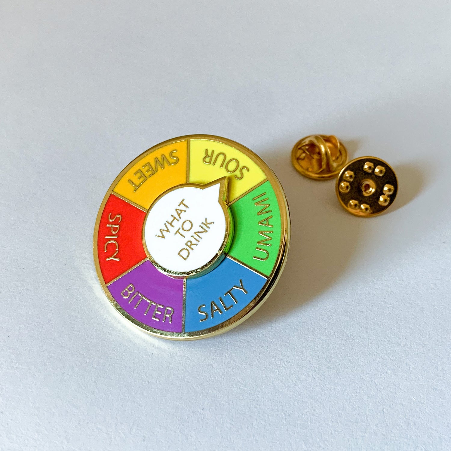 What To Drink Spinner Enamel Pin by Broken Bartender